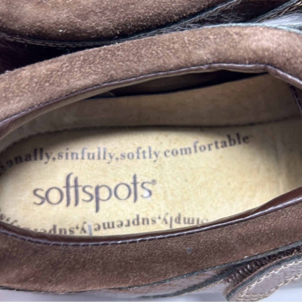 Softspots Alice Brown Leather Comfort Adjustable Walking Sneakers Size 10 - Picture 11 of 12